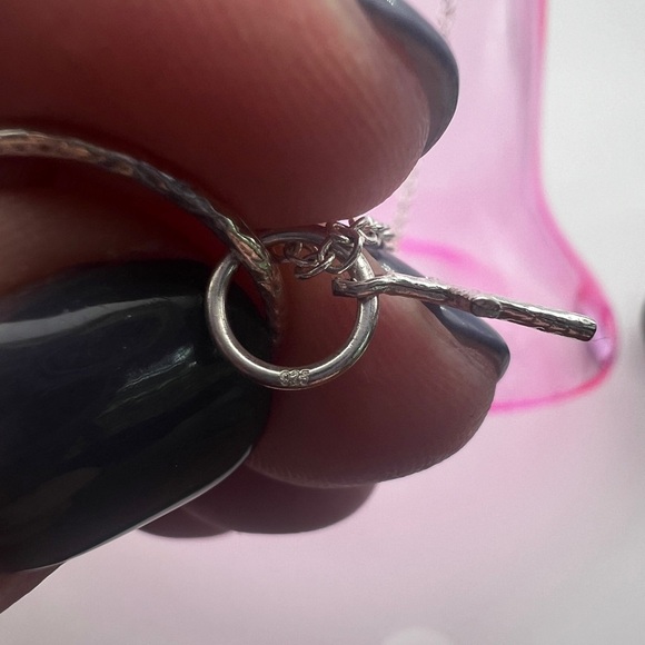 Sterling Silver 925 Textured Cross inside a textured ring - Picture 7 of 10